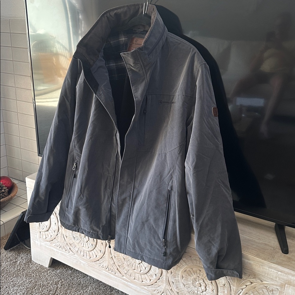 Rugged Elements Gray Jacket With Plaid Lining - image 3